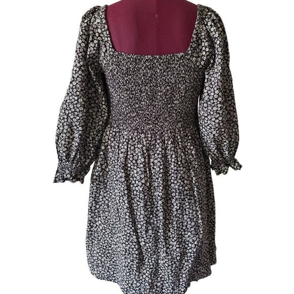 Madewell Black and White Floral Mini Dress - Picture 6 of 14